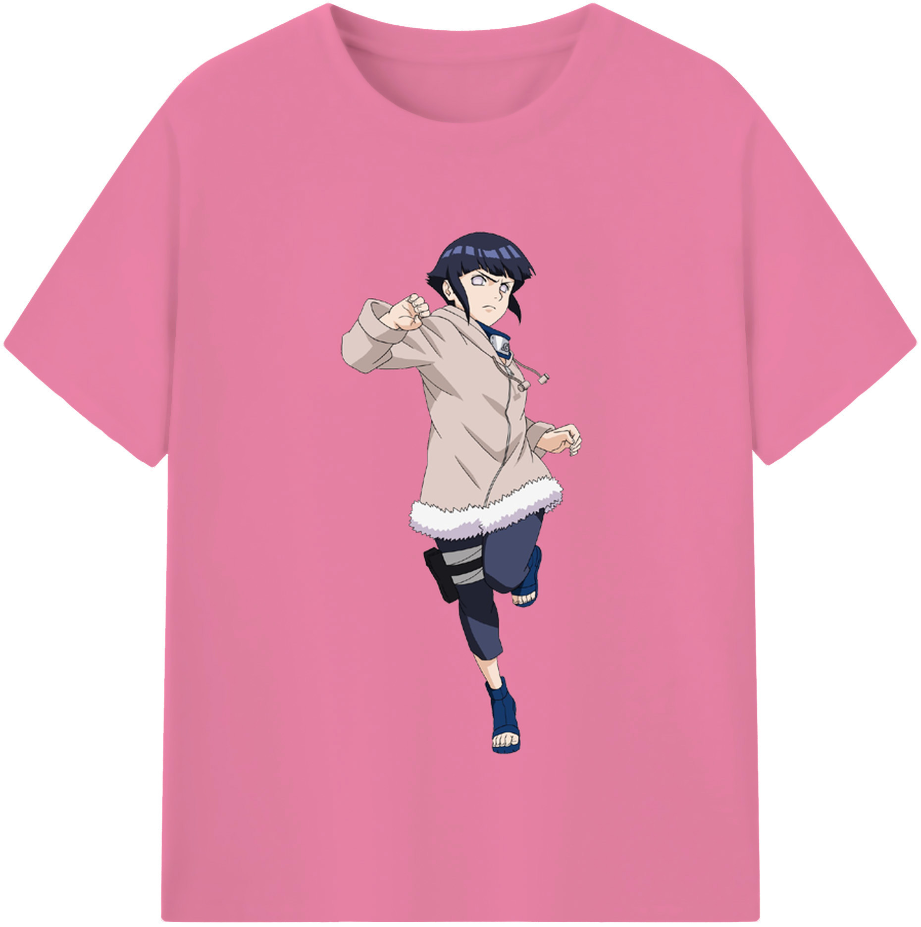 （画像用） NARUTO -ナルト- 日向ヒナタ Hyūga Hinata 綿100％半袖Tシャツ（フロントプリント）